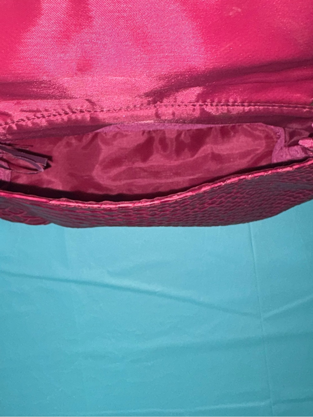 Elizabeth Arden Fuchsia Clutch Wristlet with Brown Trim - Picture 5 of 5